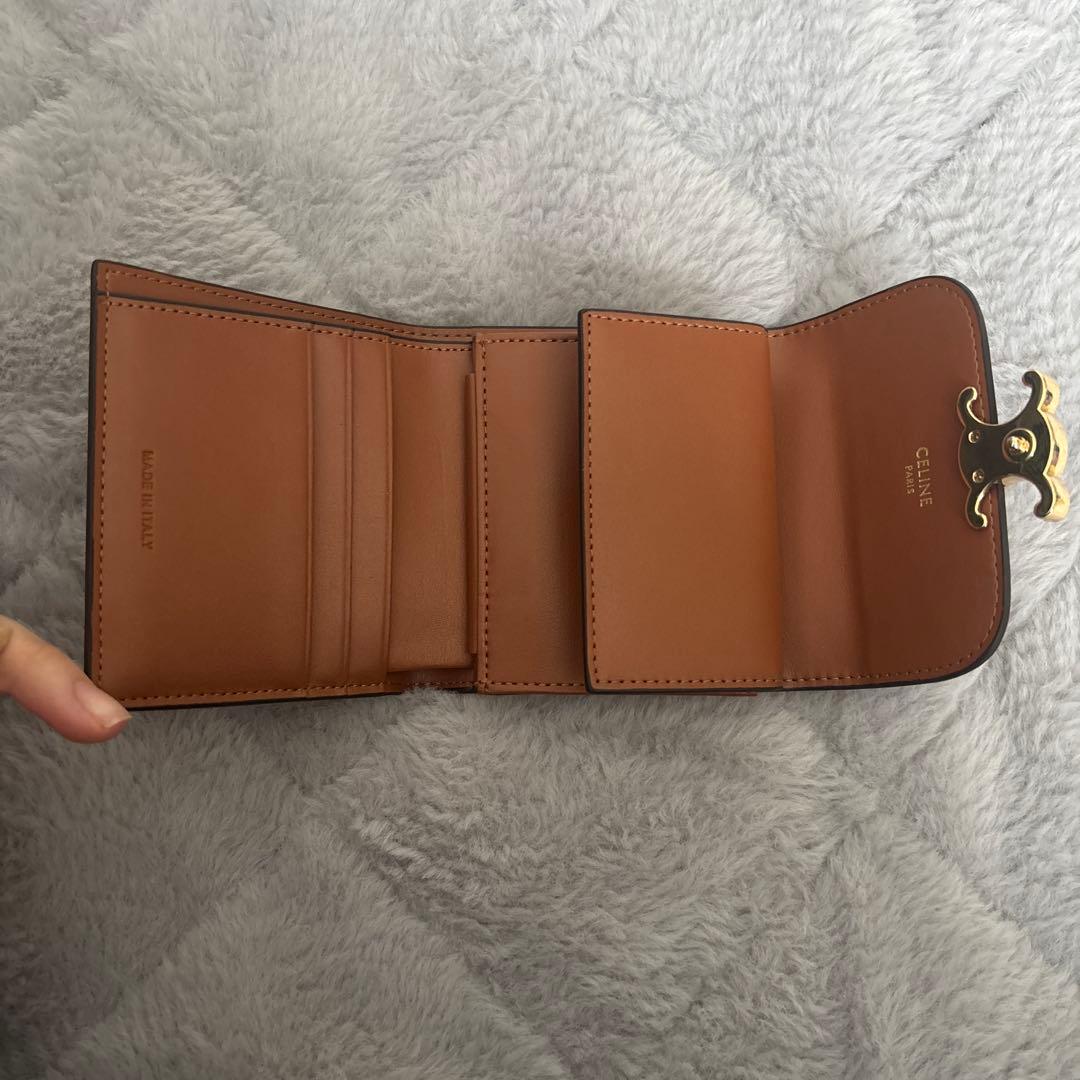 CELINE 三つ折り財布 ブラック ゴールド