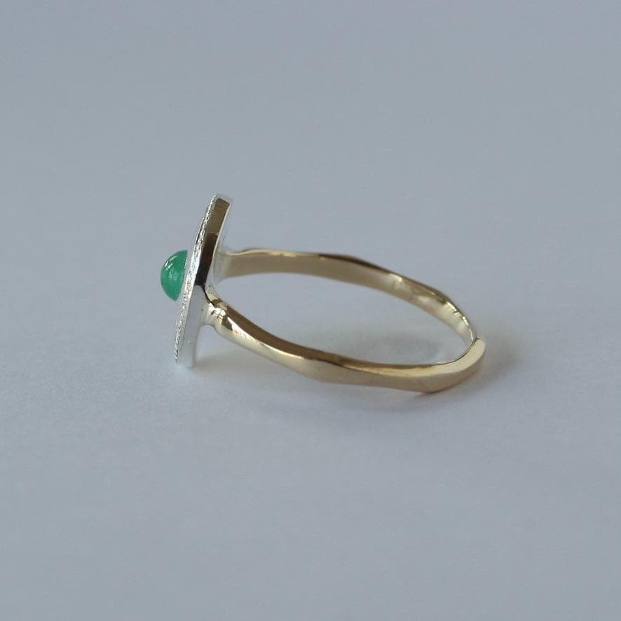 【訳あり品】　エメラルドのリング　Silver925／K10／11号
