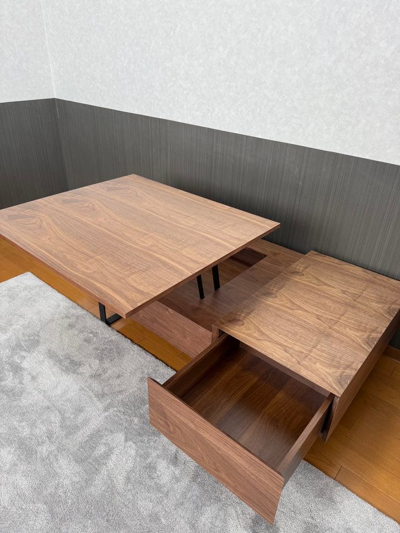 美品【LOWYA】センターテーブル　ローデスク　昇降式