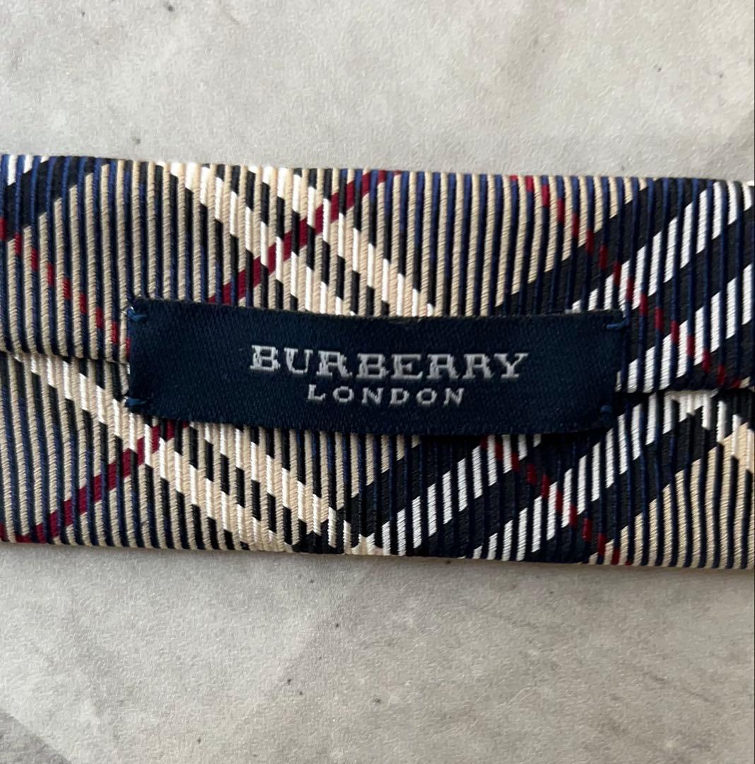 極美品 BURBERRY LONDON ネクタイ ソリッド＆ノバチェック