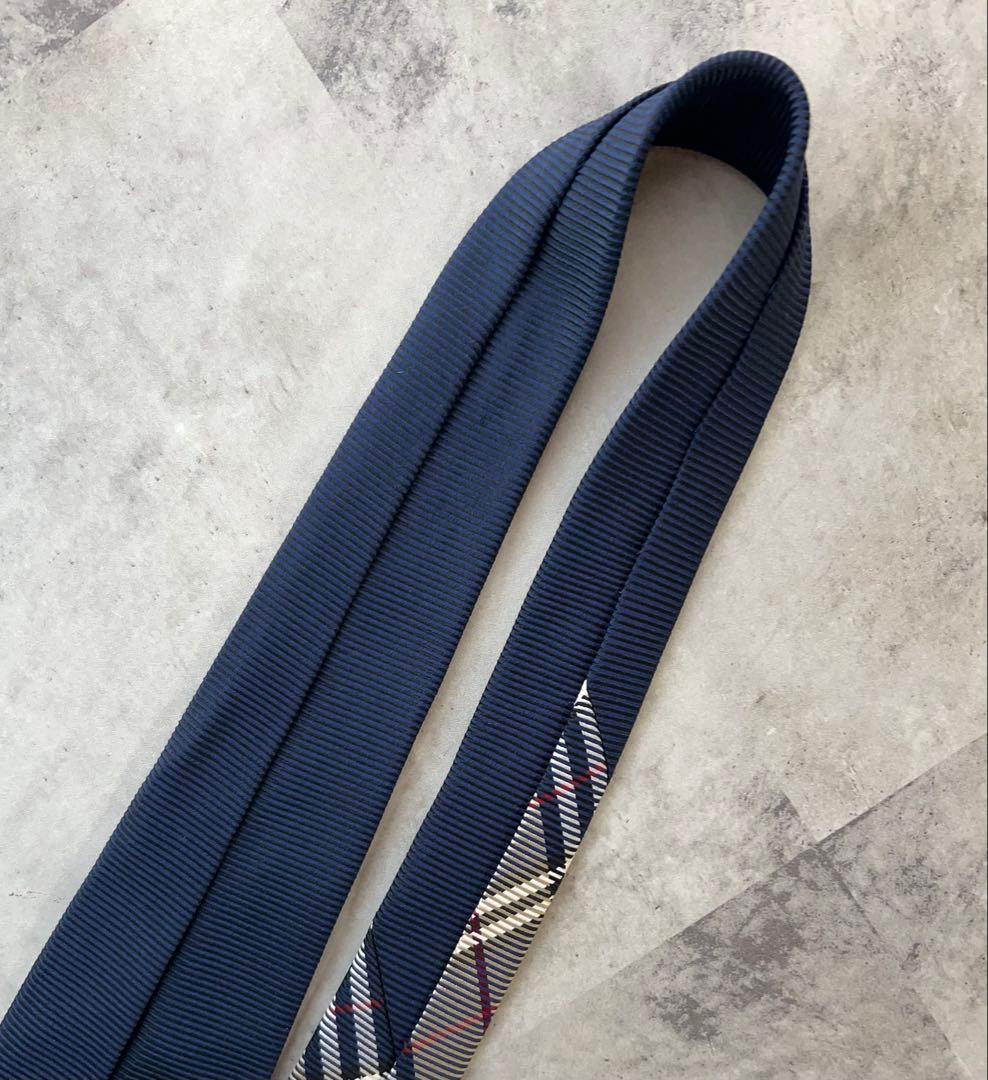 極美品 BURBERRY LONDON ネクタイ ソリッド＆ノバチェック