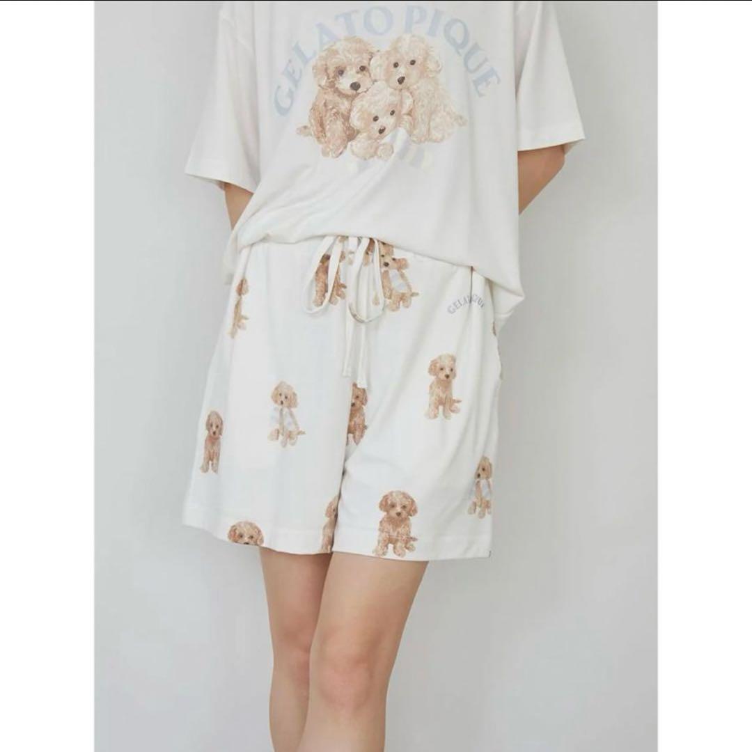 新品未使用 未開封 トイプードル ワンポイントTシャツ 総柄 ショートパンツ F