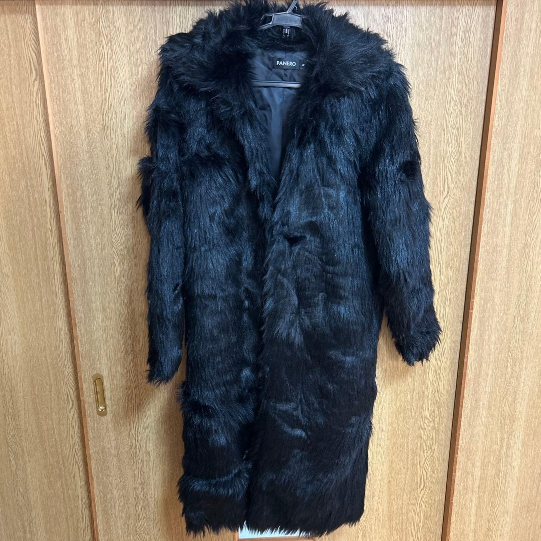 panero ブラック ファー ロングコート
