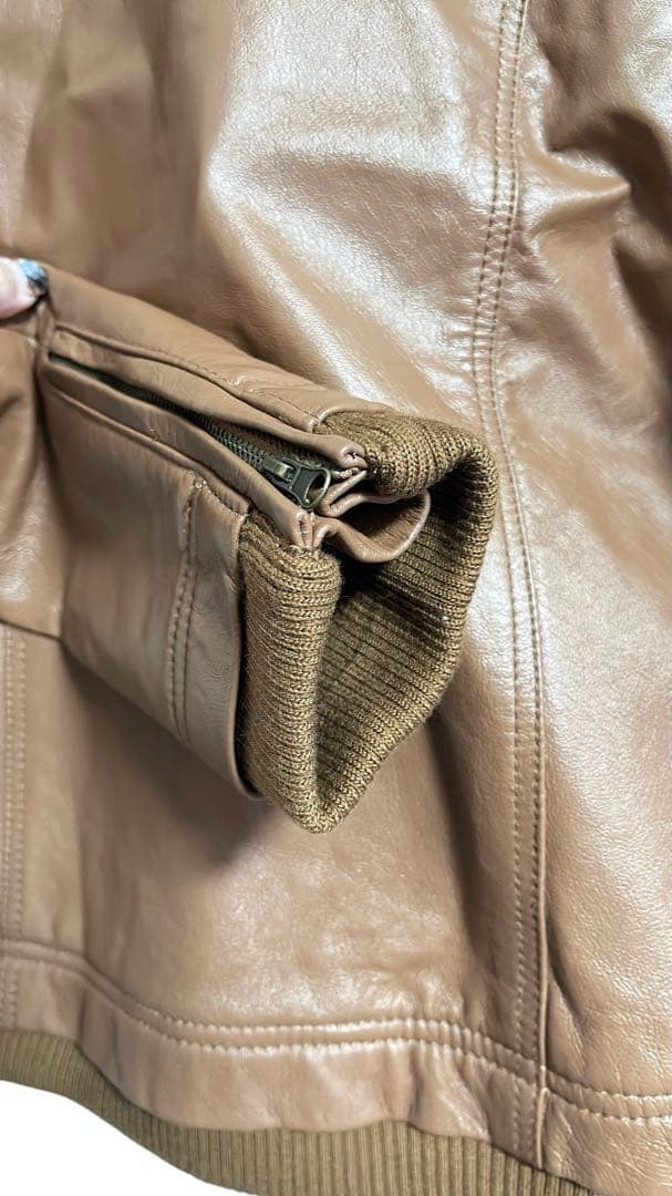 ブラウン　リアルレザー　ジャケット リアルファー　新品タグ付き　本革