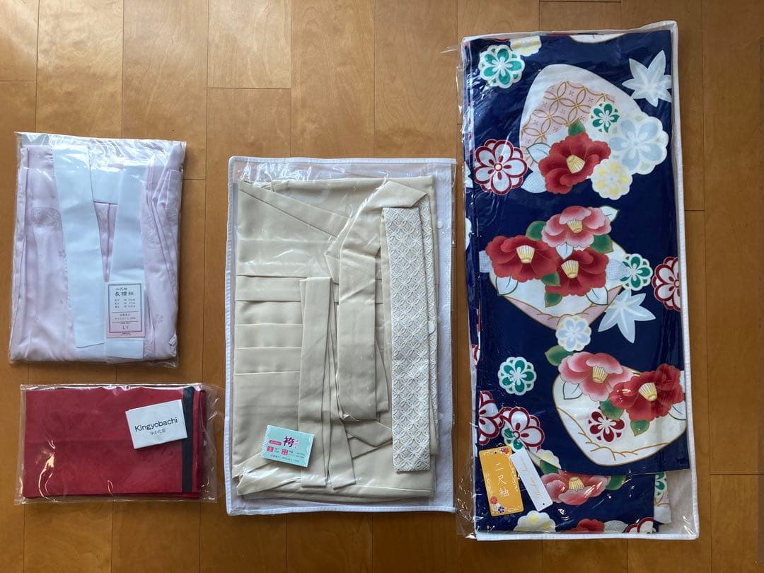 二尺袖着物・袴4点セット 小学生卒業式