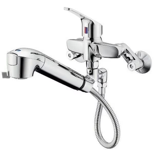 タカギ みず工房クリーン 蛇口一体型浄水器 壁出し混合水栓 JL337MN-02