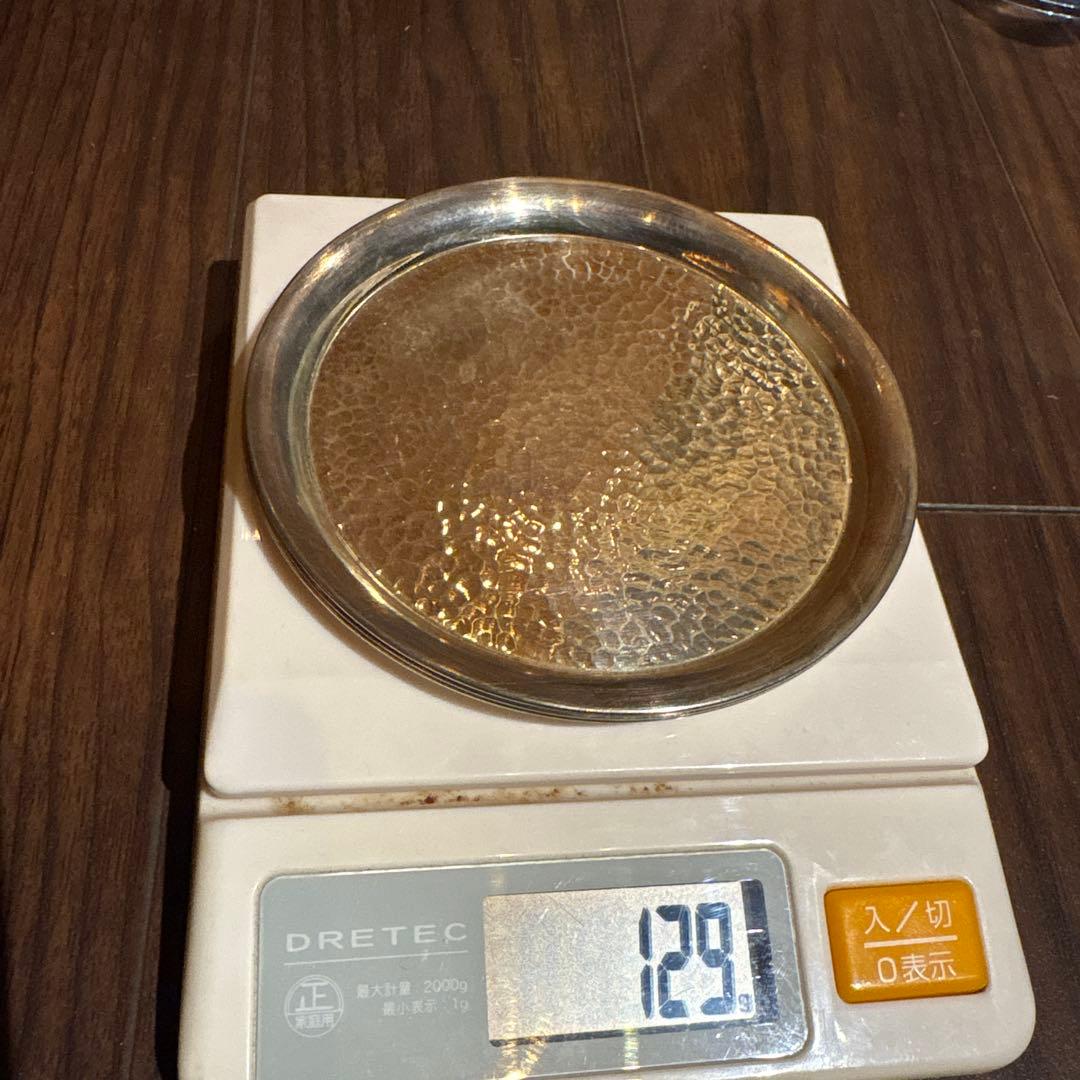 銀　129グラム　シルバー950 刻印あり　茶托　３枚まとめて