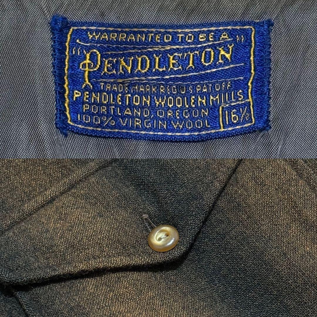 50s pendleton オンブレ シャドー ストライプ ウール シャツ 古着