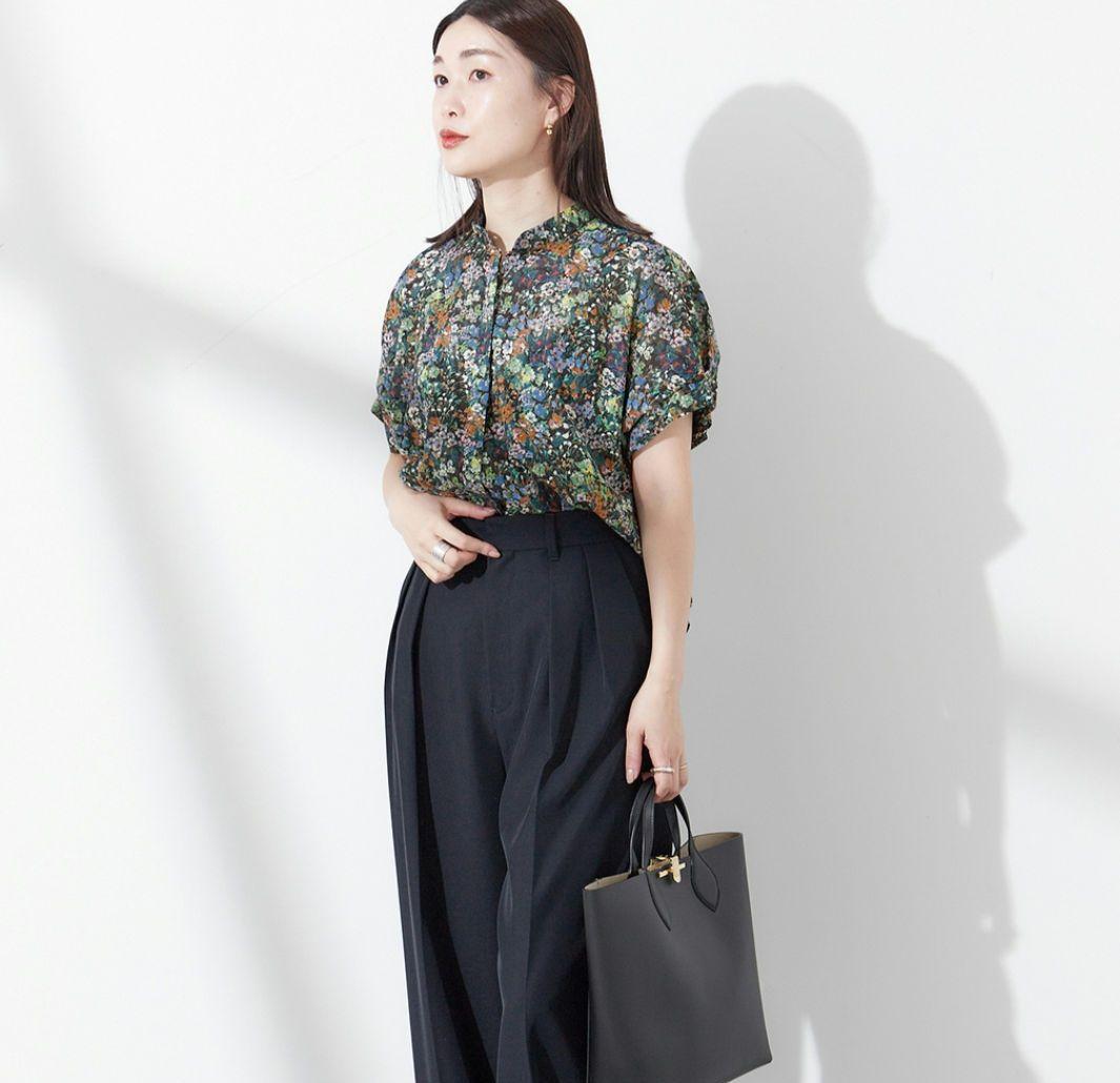 JOURNAL STANDARD L'ESSAGE タックスリーブシャツ　花柄