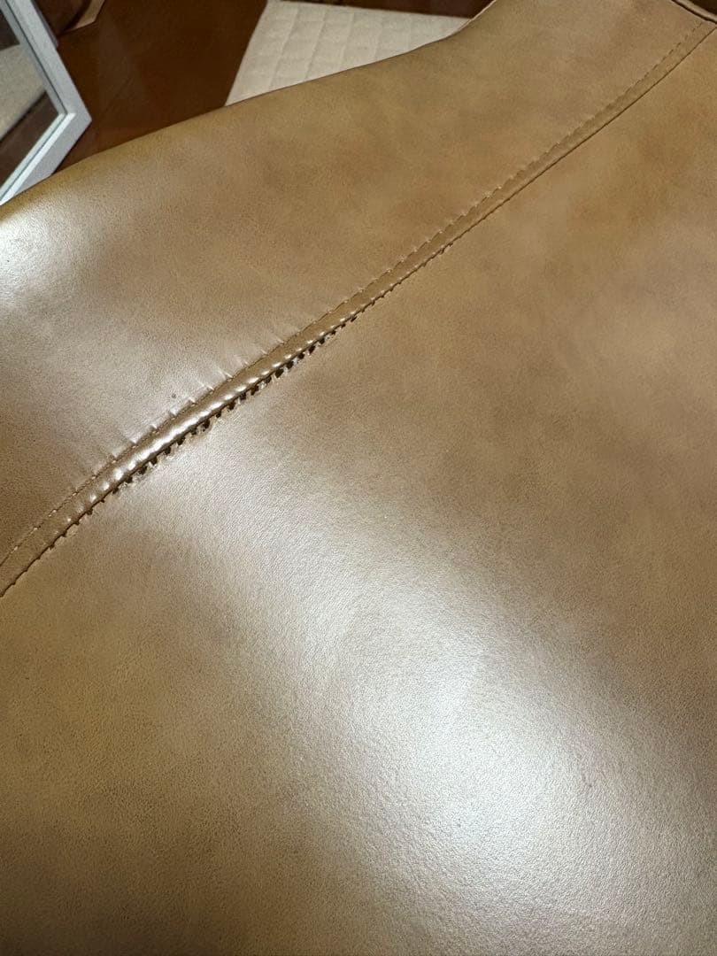 【4脚セット】キャメルレザーダイニングチェア4点セット