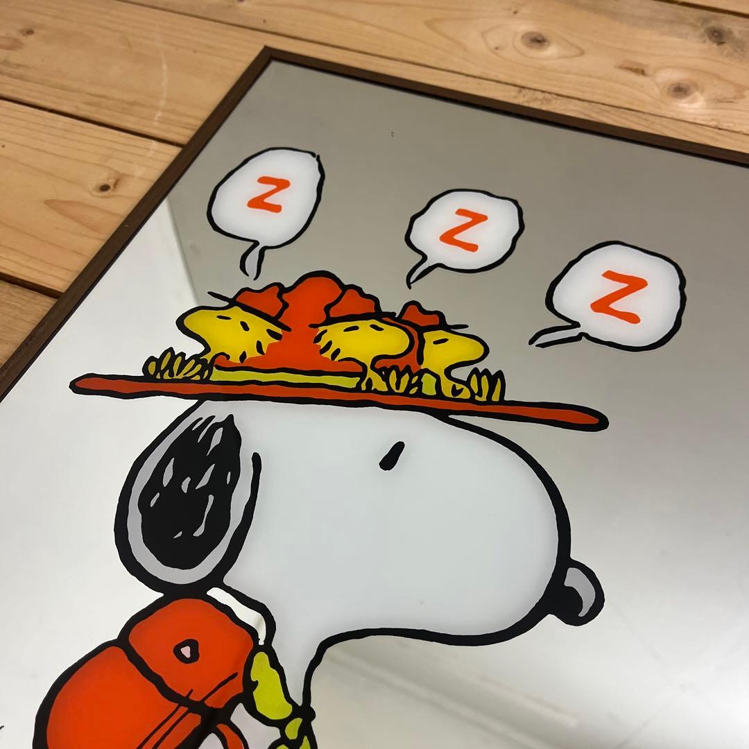 ビンテージ品 古雑貨◾️SNOOPY スヌーピー パブミラー 鏡 インテリア雑貨