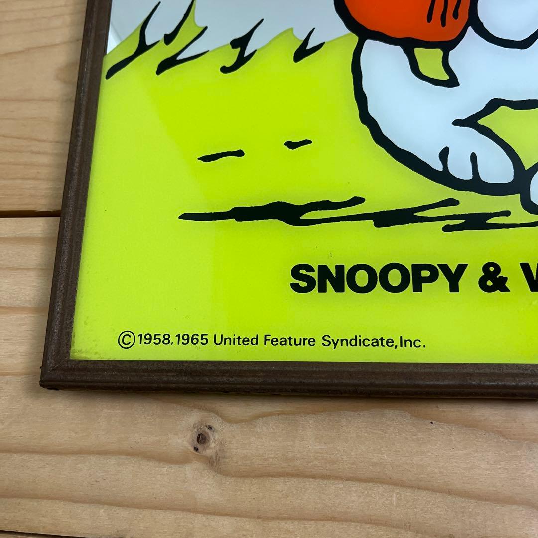 ビンテージ品 古雑貨◾️SNOOPY スヌーピー パブミラー 鏡 インテリア雑貨
