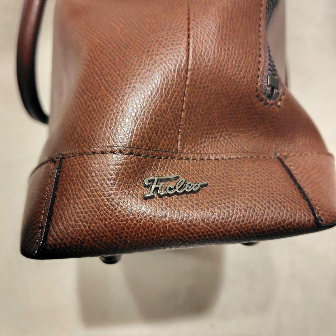 F.CLIO エフクリオ　2wayトートバッグ ビジネスバッグ　ブラウン　レザー