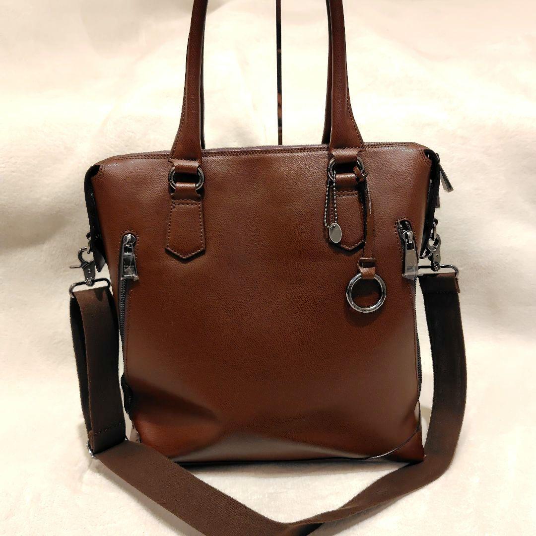 F.CLIO エフクリオ　2wayトートバッグ ビジネスバッグ　ブラウン　レザー