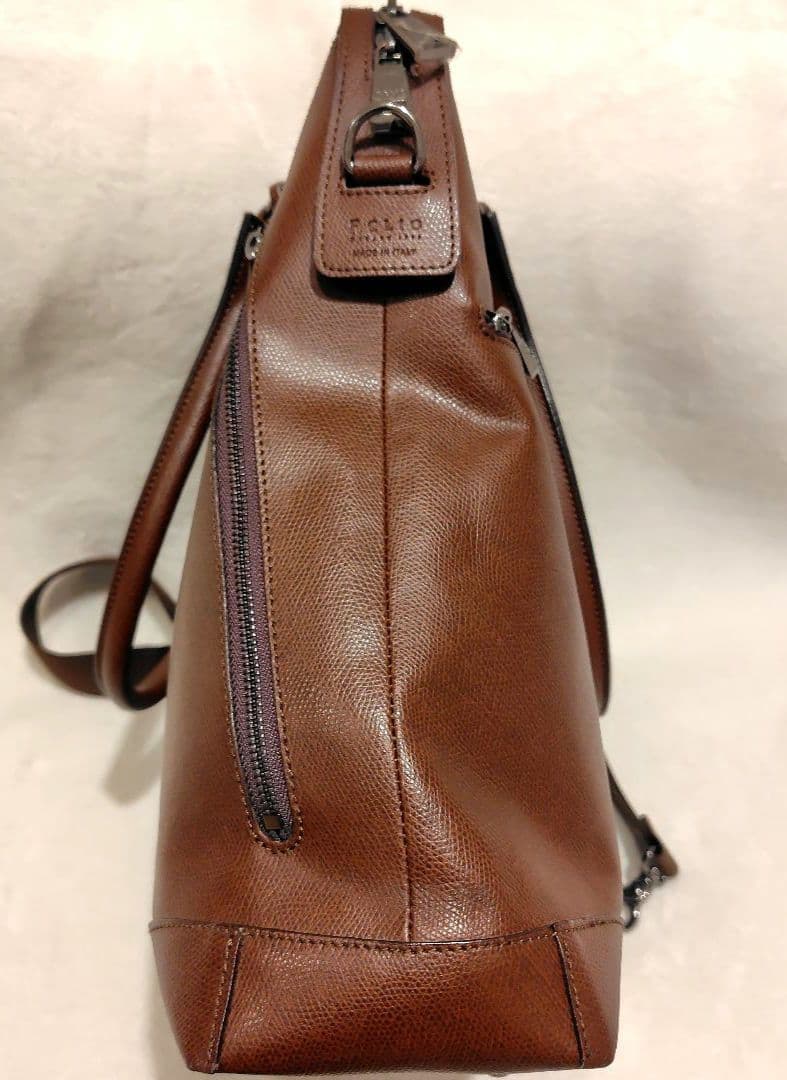 F.CLIO エフクリオ　2wayトートバッグ ビジネスバッグ　ブラウン　レザー