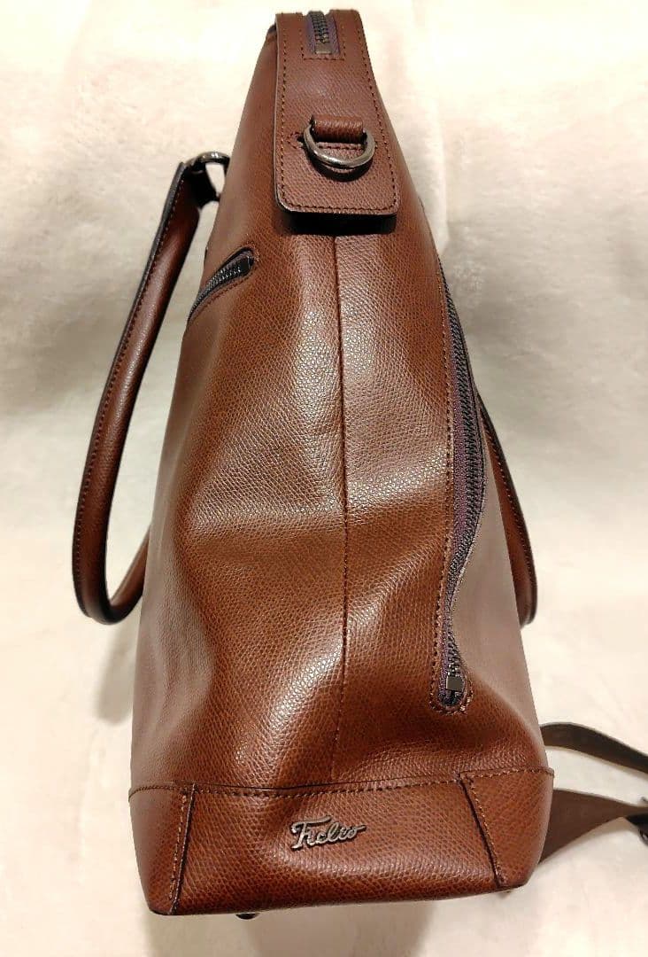 F.CLIO エフクリオ　2wayトートバッグ ビジネスバッグ　ブラウン　レザー