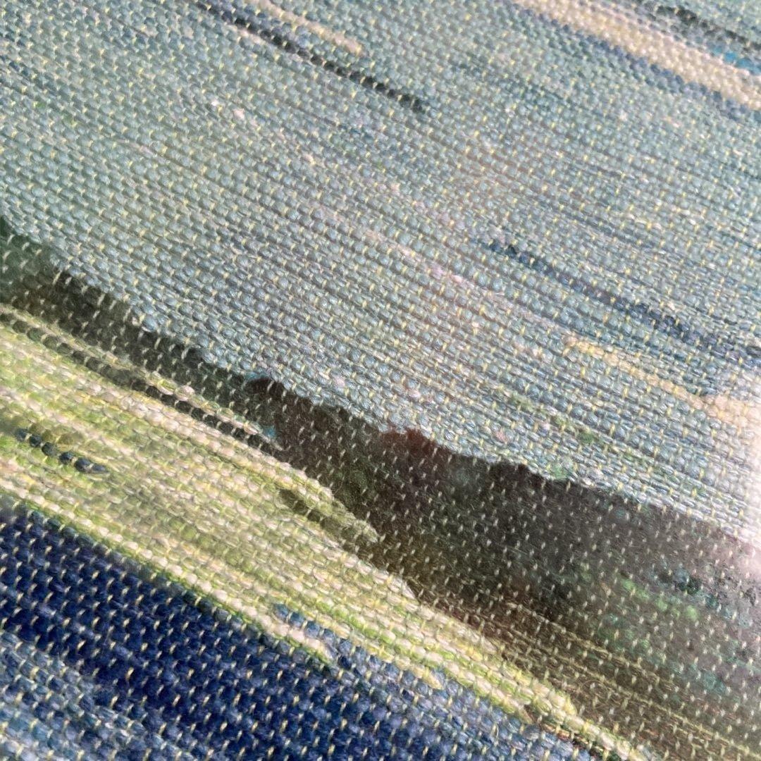 「優佳良織」ミズバショウ（つづれ）北海道　手芸工芸品　風景刺繍小型黒フレーム絵画