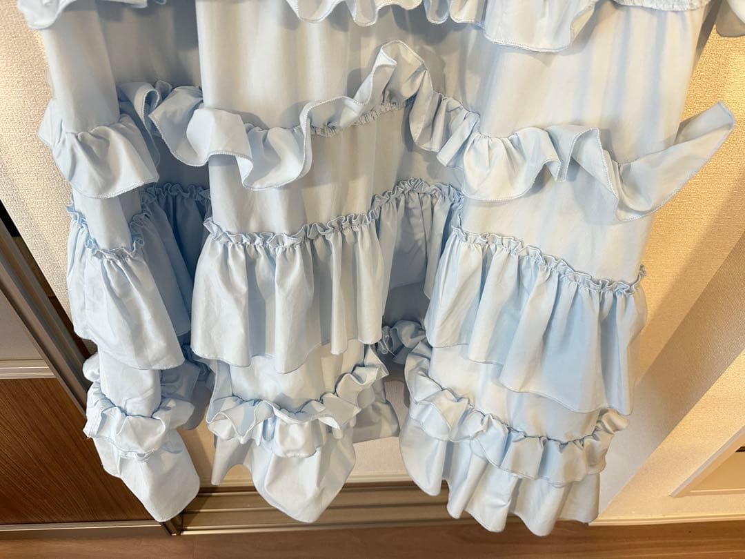 merry jenny フリルティアードワンピース　ブルー