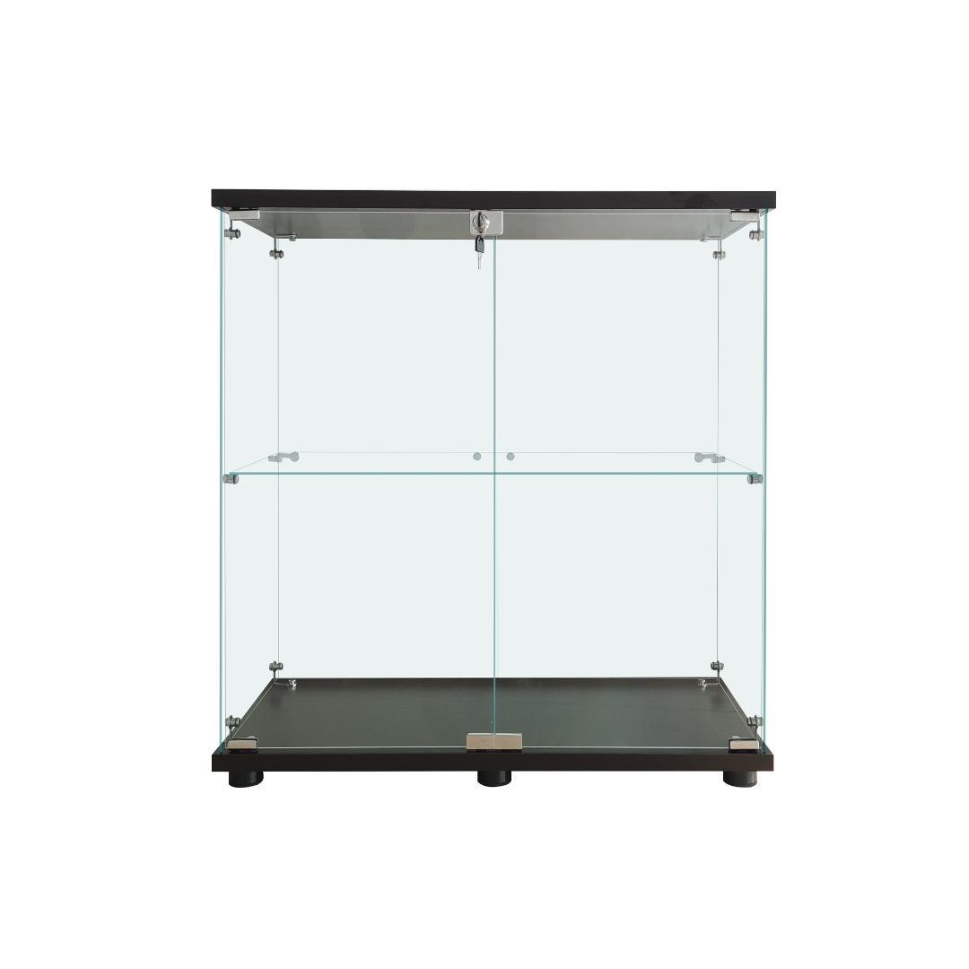 【新品】コレクションケース ガラス フィギュアケース 2段ワイド 棚 ブラック