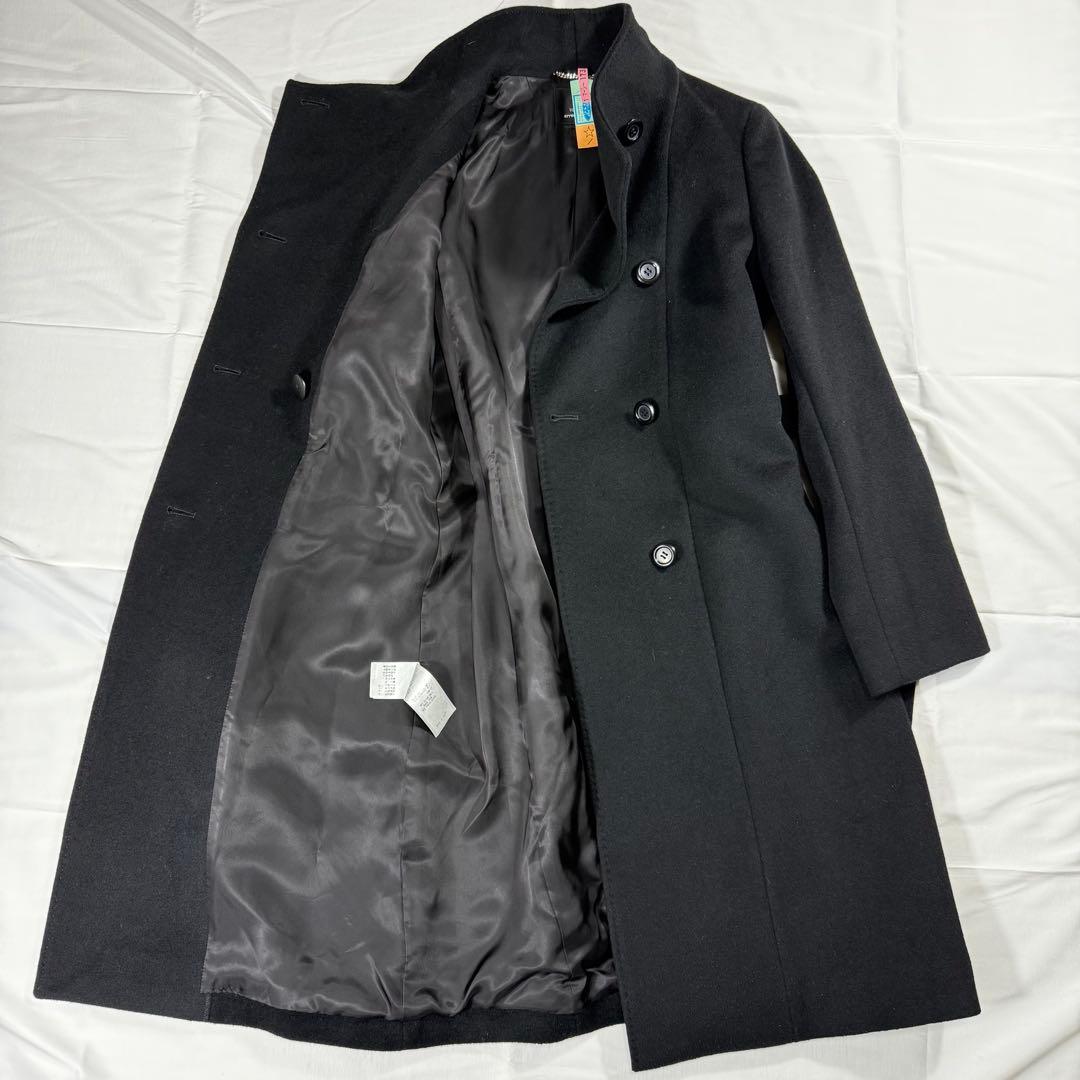 【極美品】23区 スタンドカラーコート ベルト 黒 ウール アンゴラ混 M