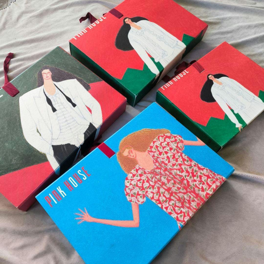 【最終値下げ】PINK HOUSE イラスト付きボックス 4個セット