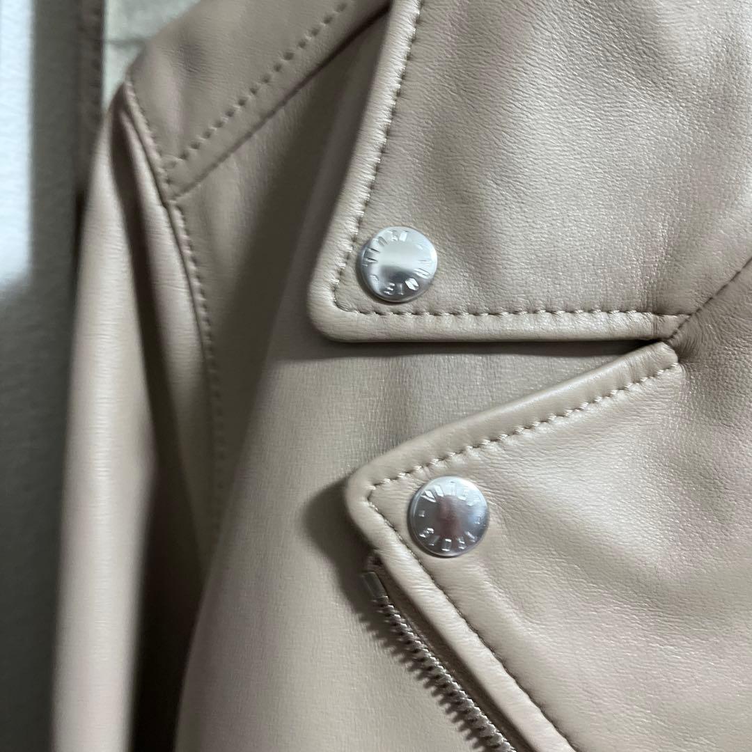 23区ベージュ ライダースジャケット　大きいサイズ46