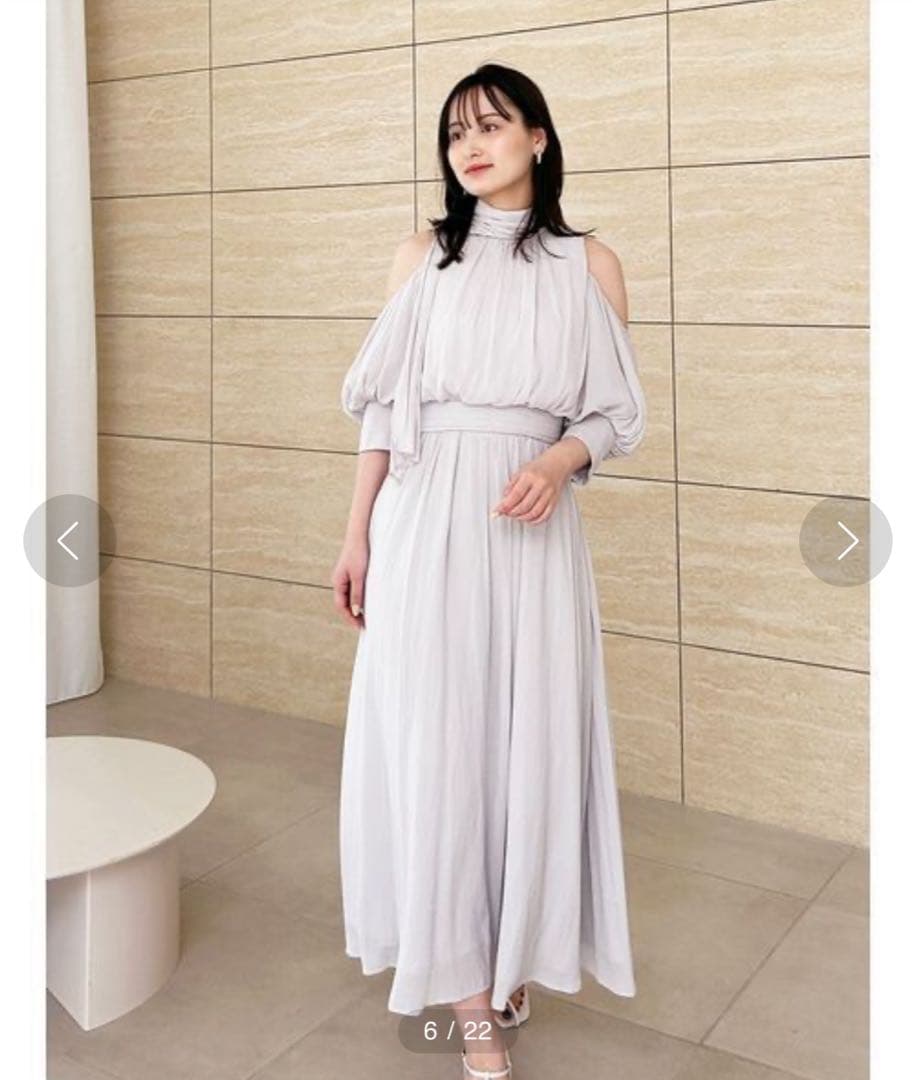 snidel コールドショルダーワンピース ライトグレー