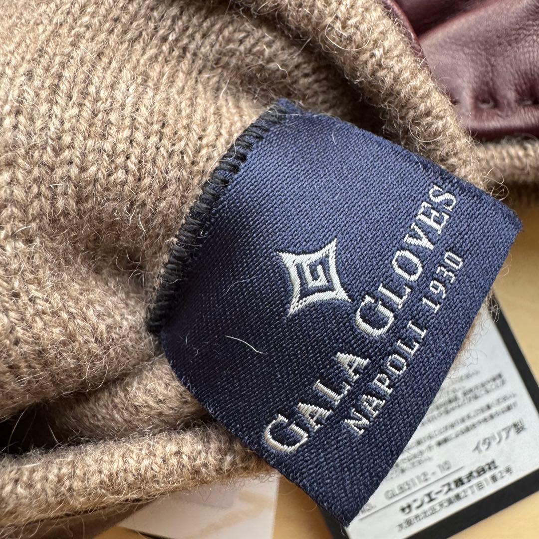 ★新品★ガラグローブ　メンズ　高級レザー手袋　ボルドー　スマホ対応　イタリア製