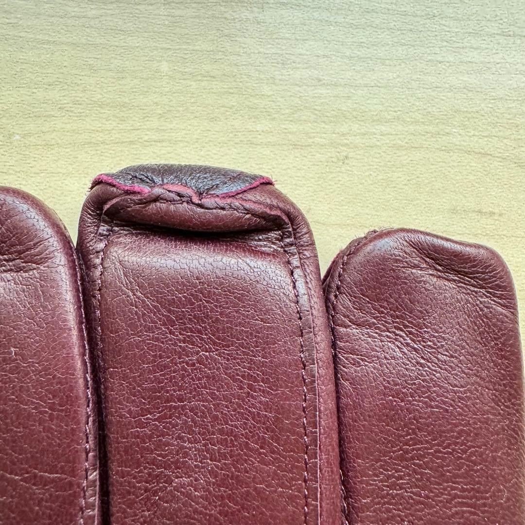 ★新品★ガラグローブ　メンズ　高級レザー手袋　ボルドー　スマホ対応　イタリア製