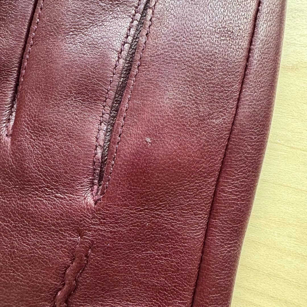 ★新品★ガラグローブ　メンズ　高級レザー手袋　ボルドー　スマホ対応　イタリア製