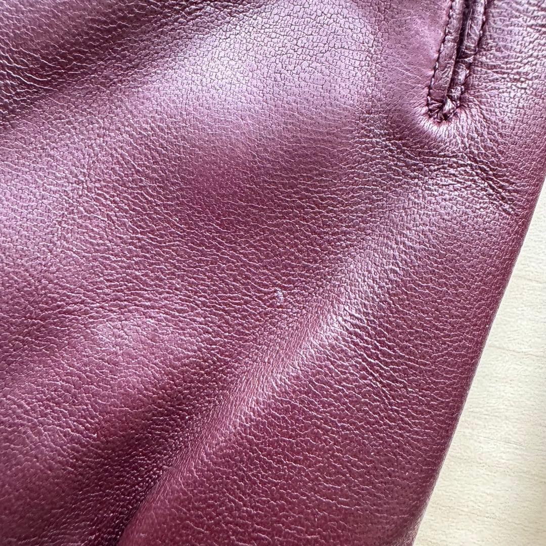 ★新品★ガラグローブ　メンズ　高級レザー手袋　ボルドー　スマホ対応　イタリア製