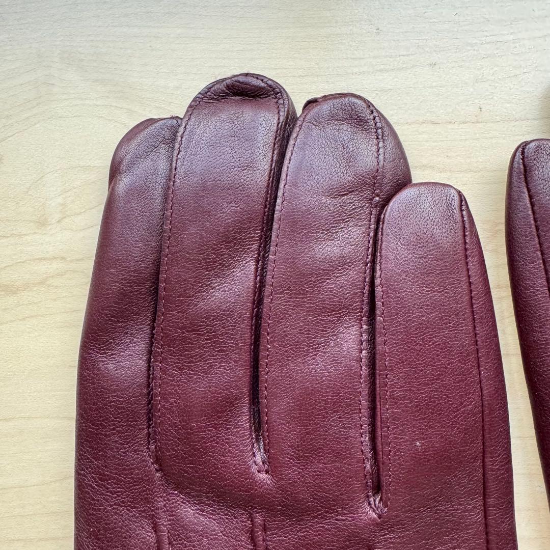 ★新品★ガラグローブ　メンズ　高級レザー手袋　ボルドー　スマホ対応　イタリア製