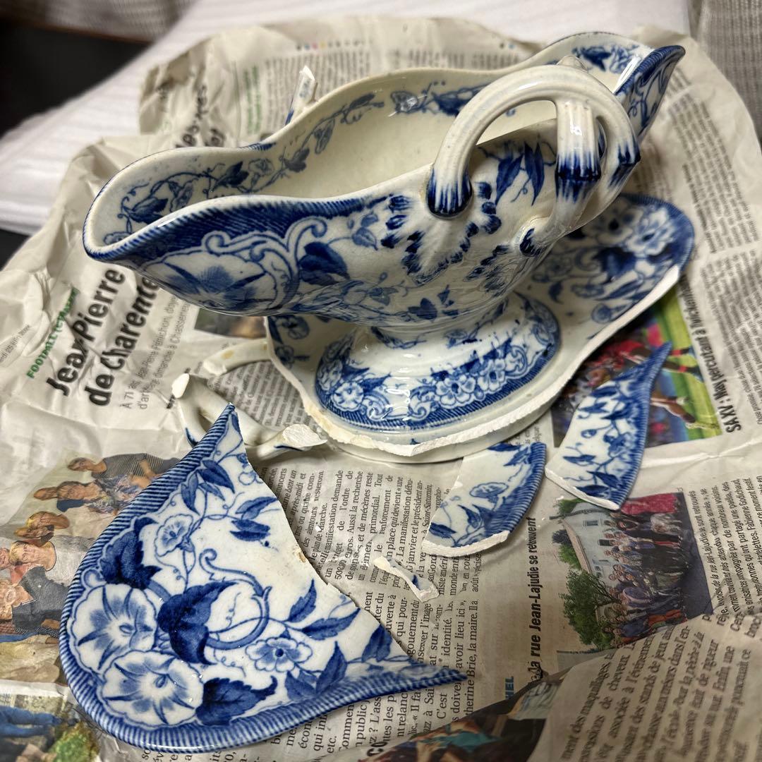 金継ぎ用　クレイユモントロー　ソーシエール　フランスアンティーク食器