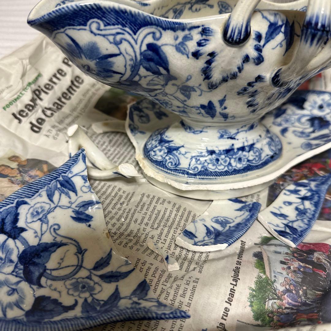 金継ぎ用　クレイユモントロー　ソーシエール　フランスアンティーク食器