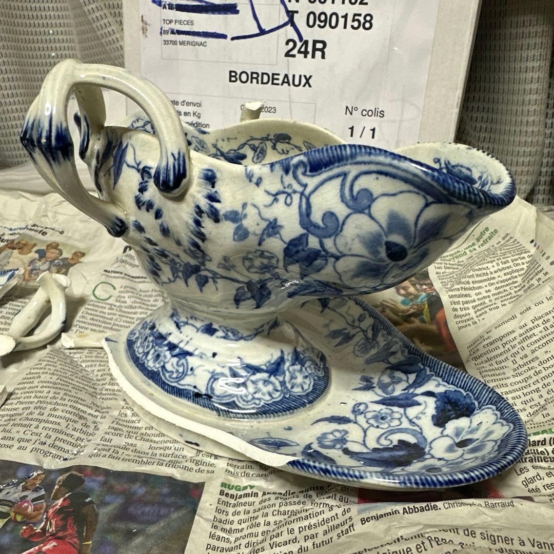 金継ぎ用　クレイユモントロー　ソーシエール　フランスアンティーク食器