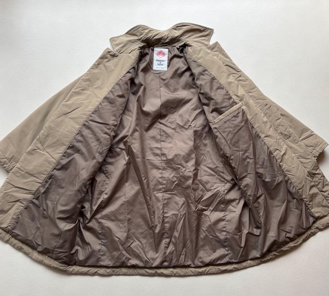 ダントン　ステンカラー　インサレーション　中綿コート　ベージュ