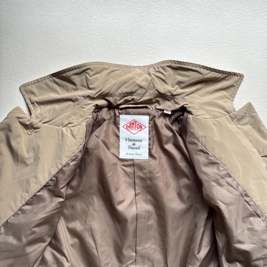 ダントン　ステンカラー　インサレーション　中綿コート　ベージュ