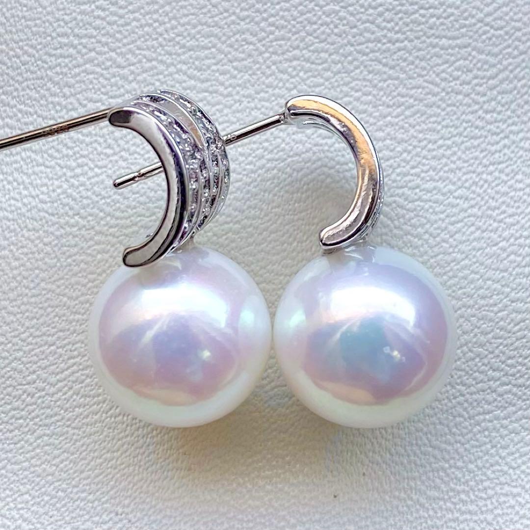 ミルクティ様まとめ専用エジソンパール　ホワイト11.2㍉s925ピアスBL923