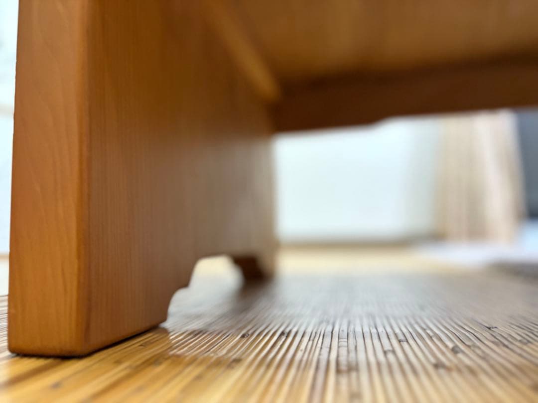 無垢材 一枚板風 座卓 引き出し付 和モダン 天然木 ローテーブル 職人家具