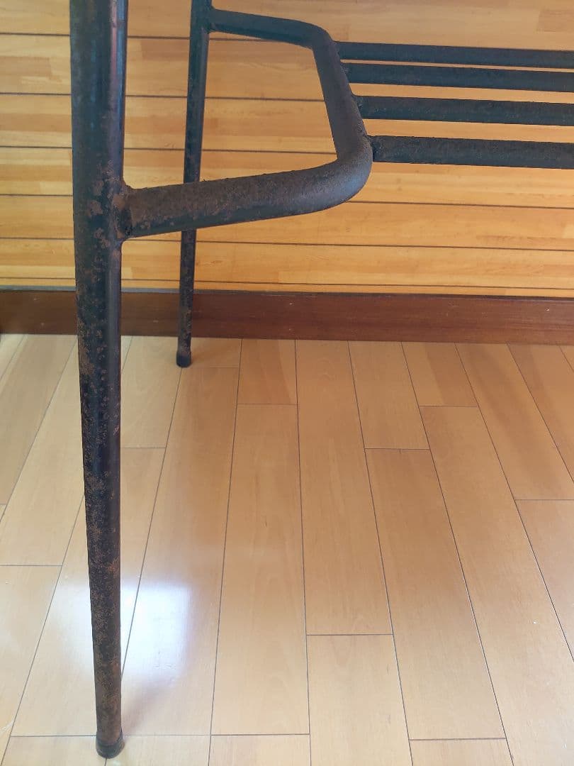 昭和レトロ アイアン脚 食堂テーブル アンティーク 家具 グリーン 古道具