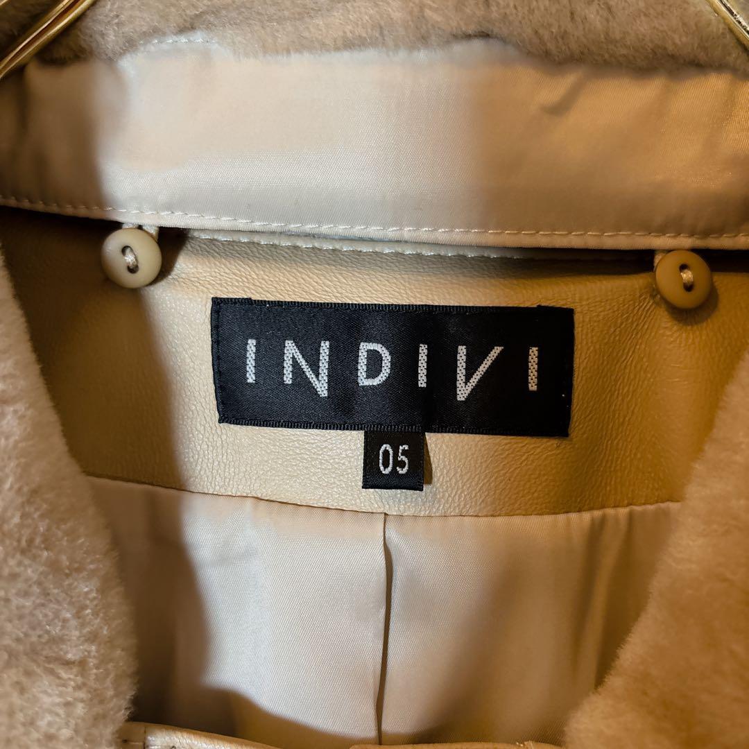 定価54000円 美品 05 indivi ファー付レザージャケット ライダース
