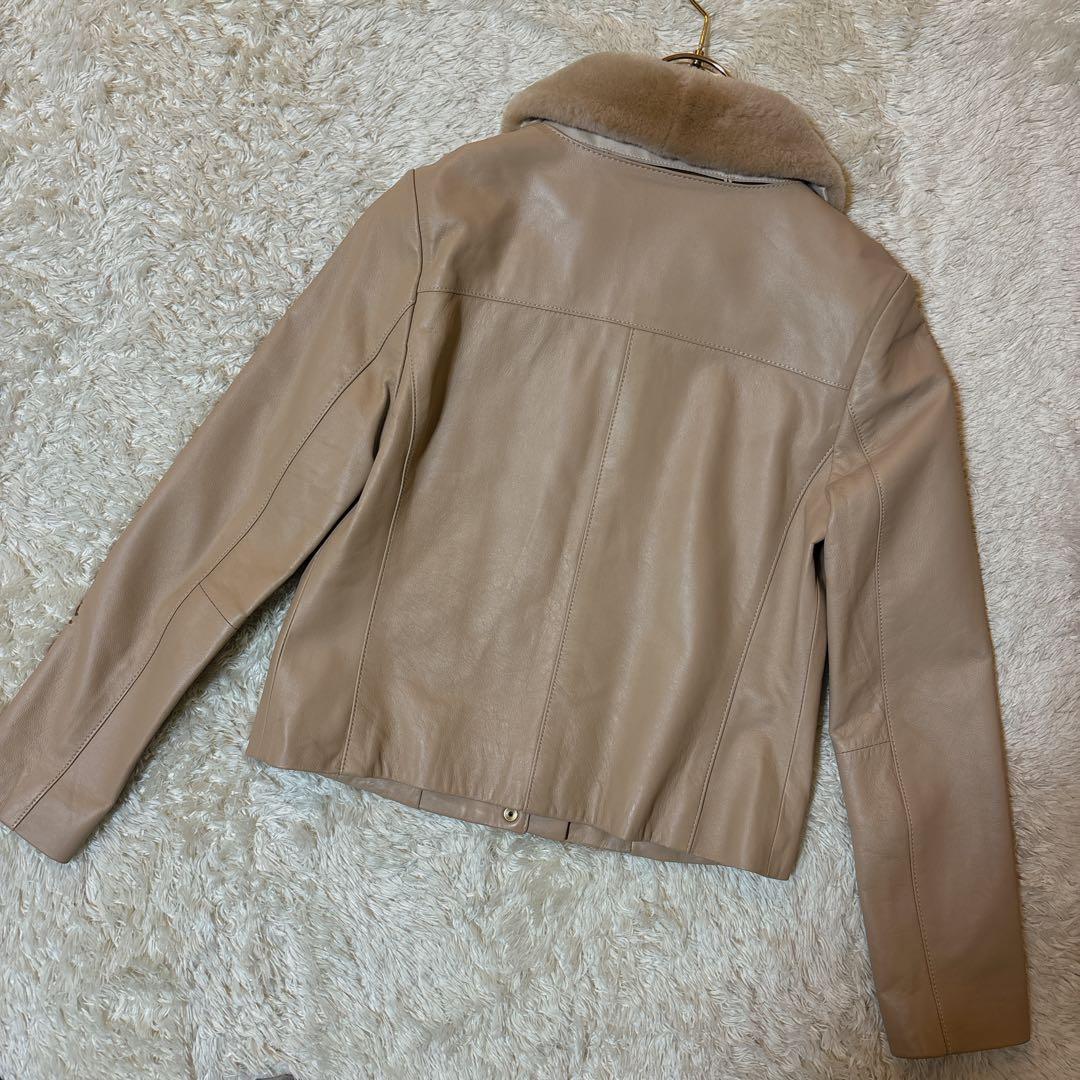 定価54000円 美品 05 indivi ファー付レザージャケット ライダース