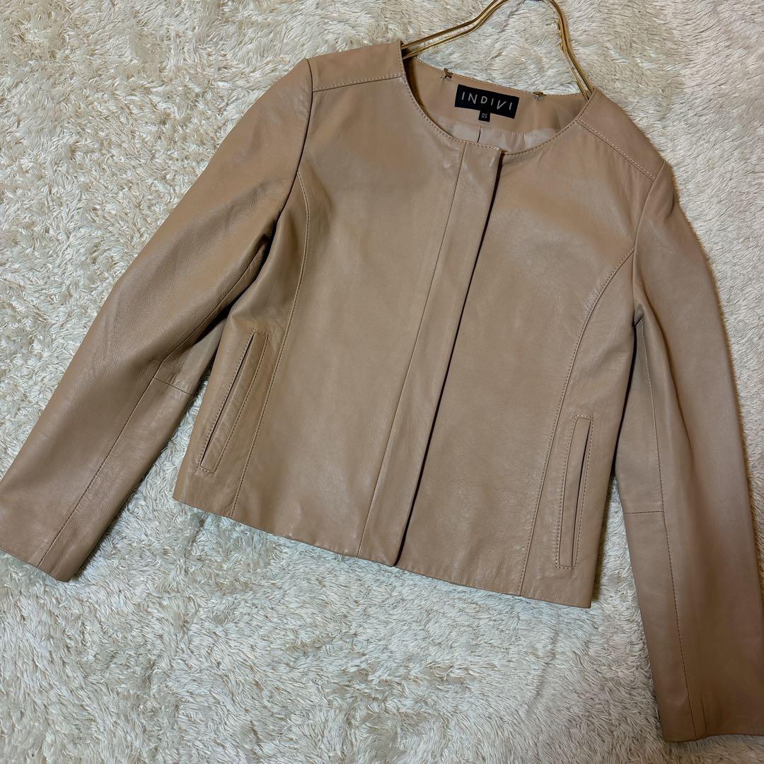 定価54000円 美品 05 indivi ファー付レザージャケット ライダース