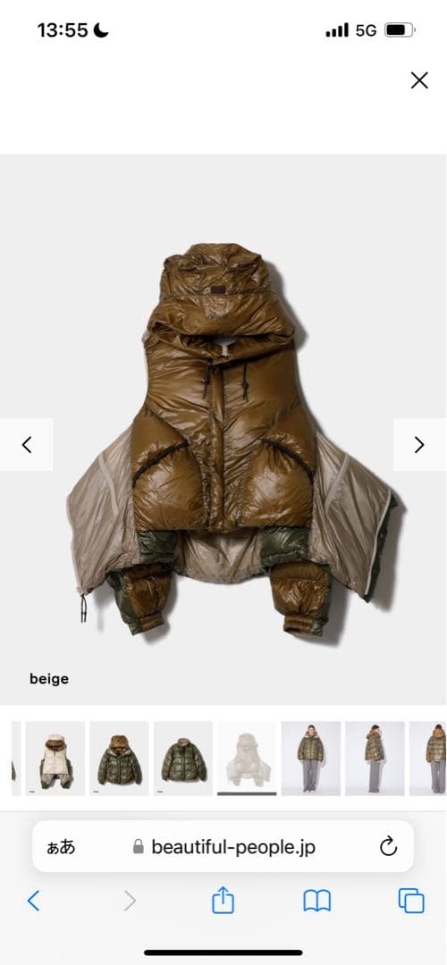 ジャケット・アウター NANGA multilayering down vest blouson