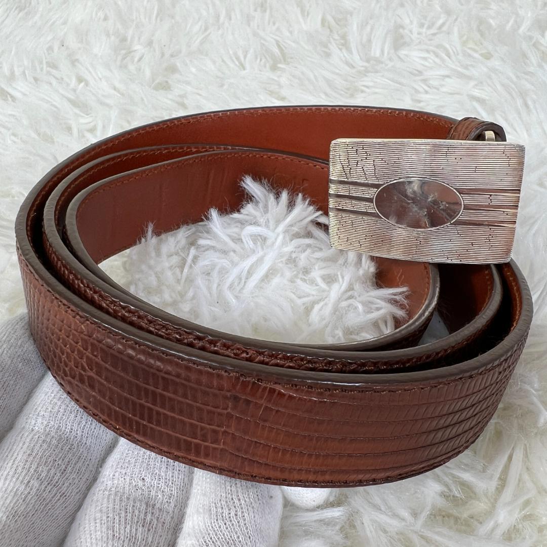 ブルネロクチネリ　カーフベルト　銀800バックル シルバー Silver