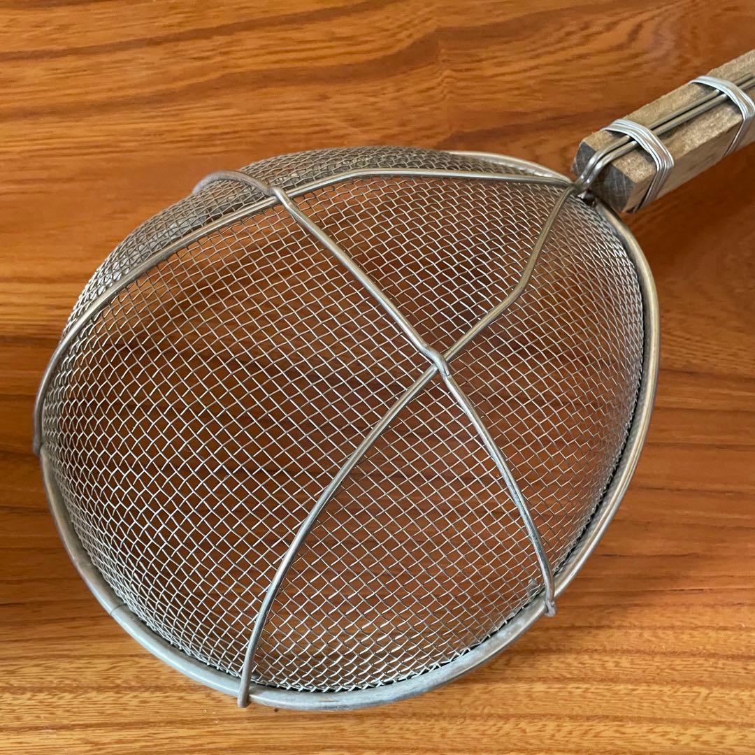 【手打蕎麦道具】そば揚げ 麺揚げ ステンレス・木製ストレーナー 蕎麦屋 うどん屋