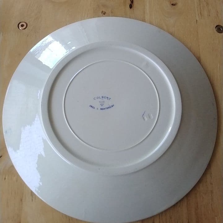 フランスアンティーク　クレイユモントローColbertディナー皿