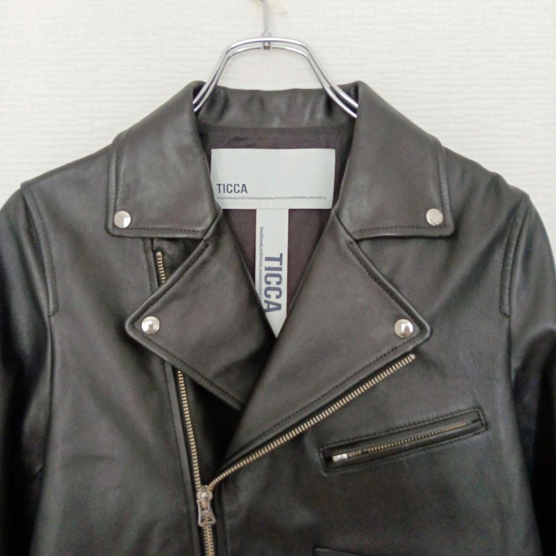 【美品】TICCA ダブルライダースジャケット ブラック サイズ3