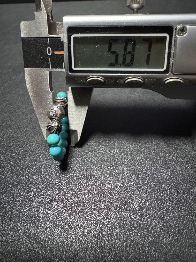 クロムハーツ ビーズ リング ターコイズ 4mm US6 12号 ブレスレット
