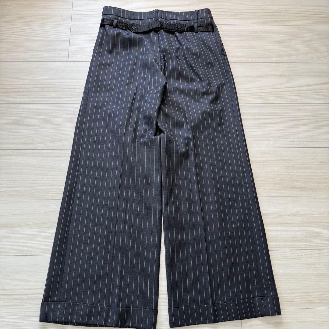 【美品】 ポールスミス ブラック パンツスーツ ストライプ 裏地花柄 総裏 2B